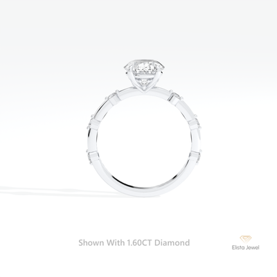 Oval Cut Accent Engagement Ring
