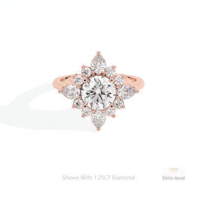 Round Cut Art Deco Engagement Ring