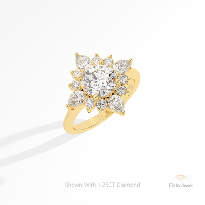 Round Cut Art Deco Engagement Ring