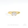 East West Oval Cut Solitaire Semi Bezel Ring