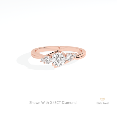 Round Cut Five Stone Engagement Ring