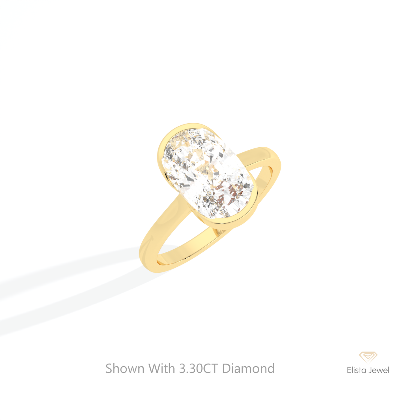 Elongated Cushion Cut Solitaire Ring