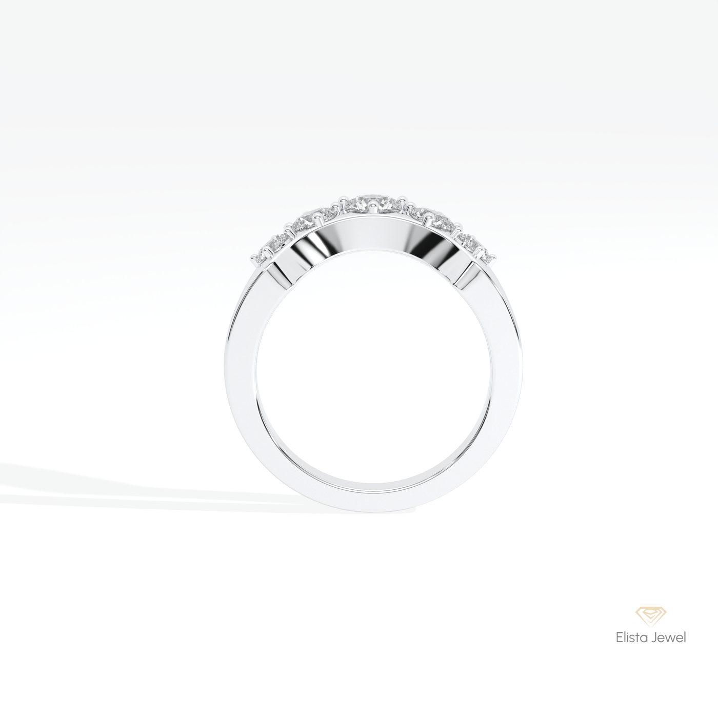 Round Cut Five Stone Wedding Ring