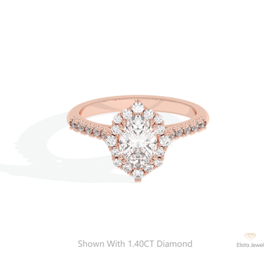 Oval Cut Halo Engagement Ring