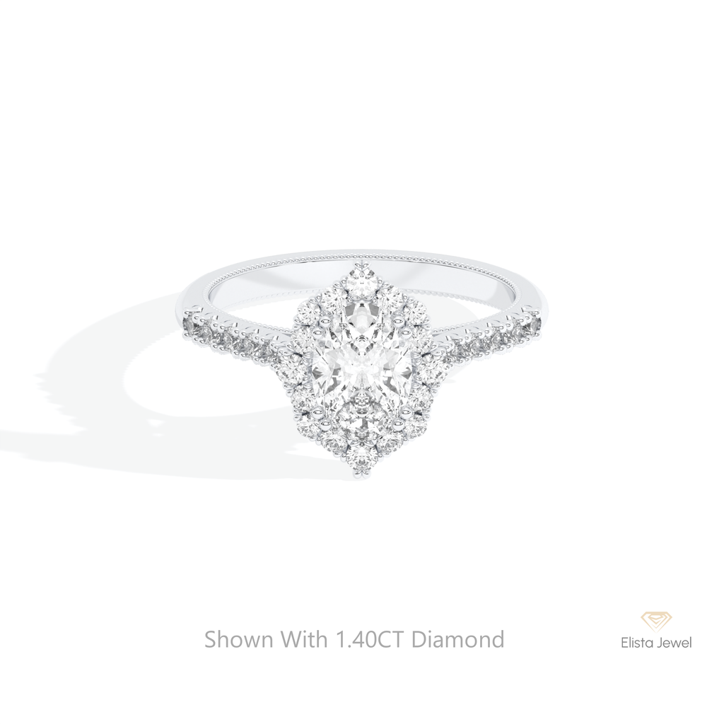 Oval Cut Halo Engagement Ring