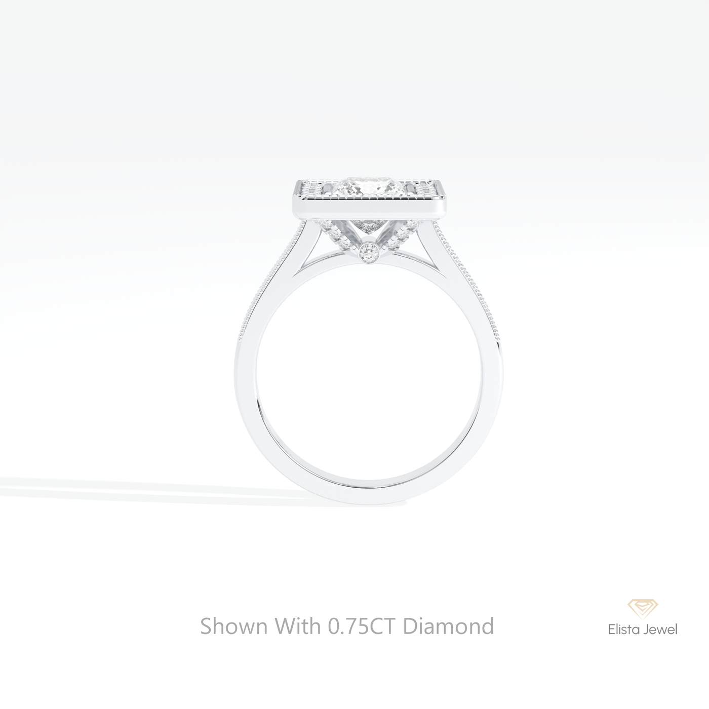 Princess Cut Halo Wedding Ring