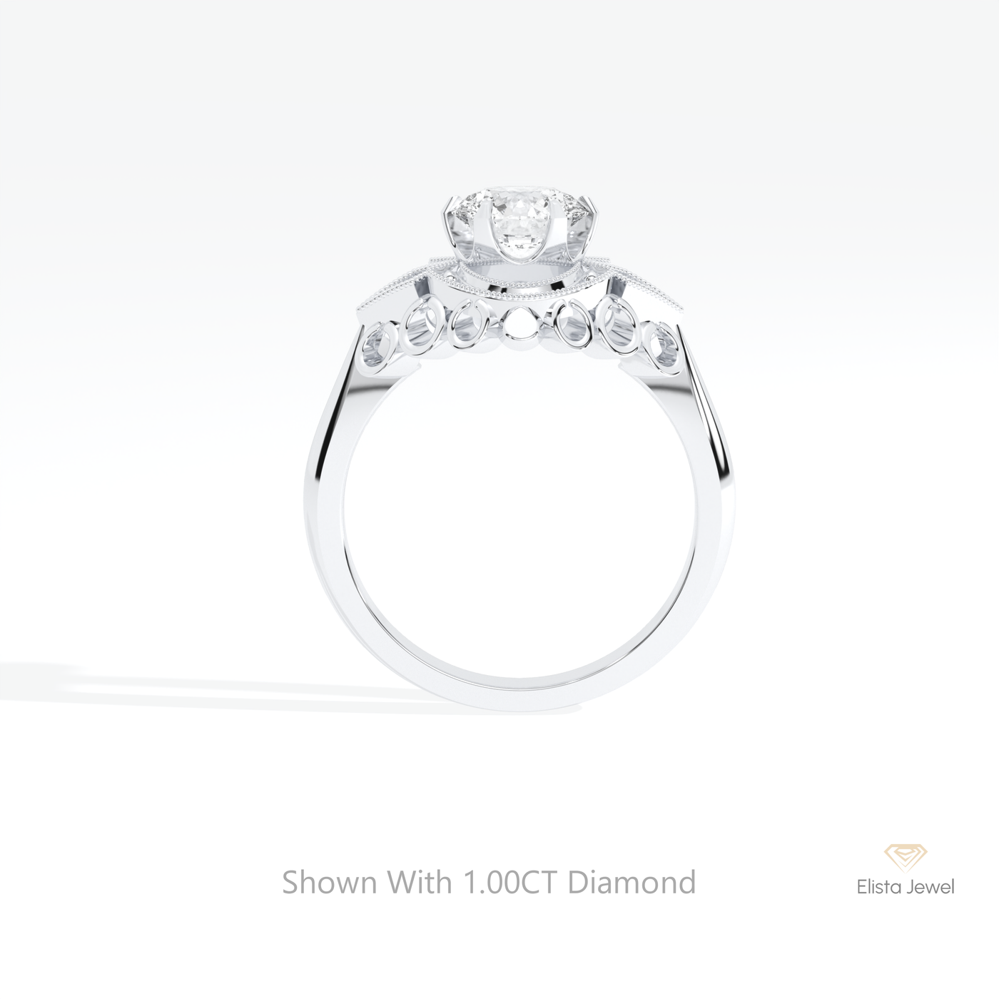 Round Cut Art Deco Engagement Ring