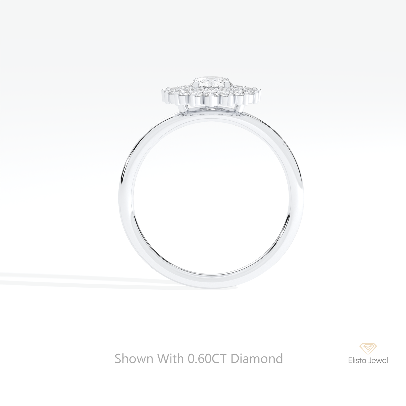 Round Cut Double Halo Ring