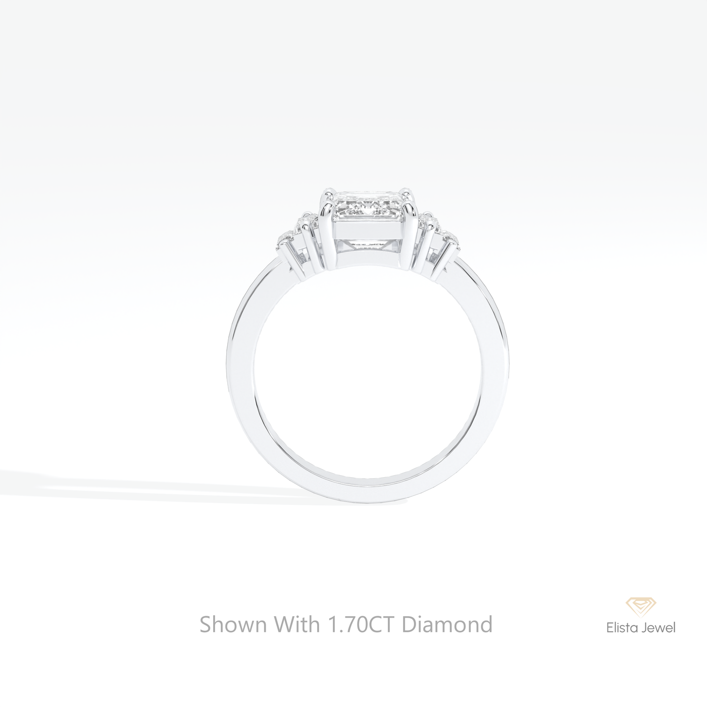 Emerald Cut Five Stone Wedding Ring