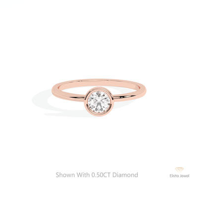 Round Cut Bezel Solitaire Ring