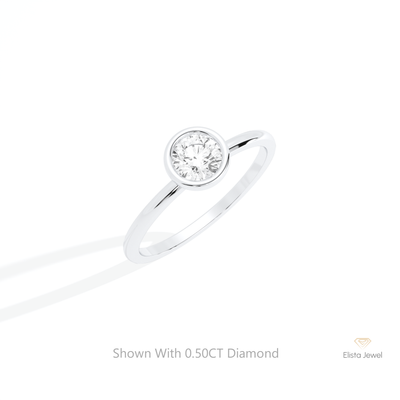 Round Cut Bezel Solitaire Ring