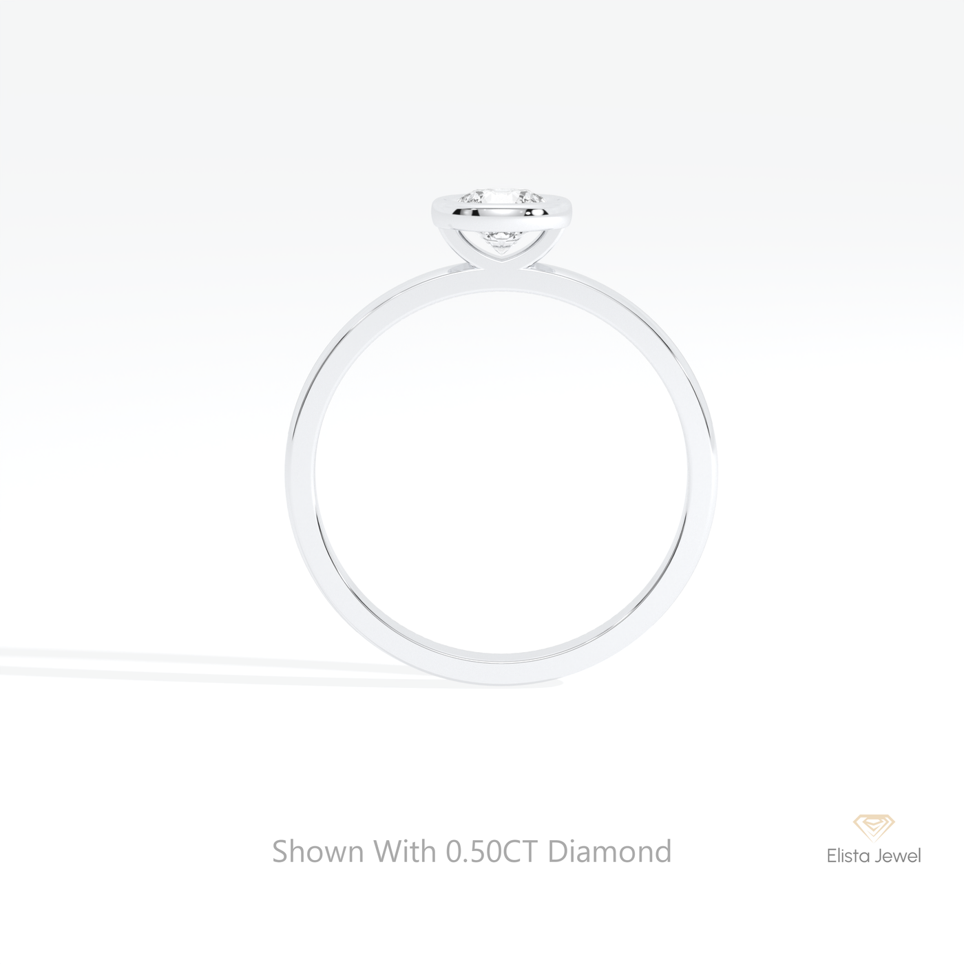 Round Cut Bezel Solitaire Ring