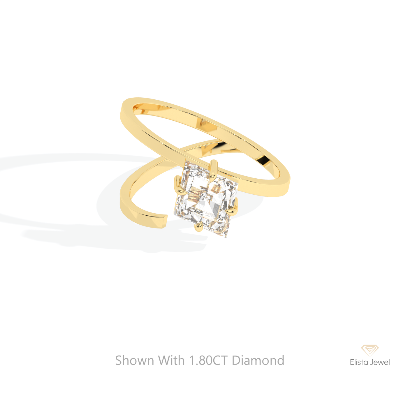 Kite Cut Solitaire Wedding Ring