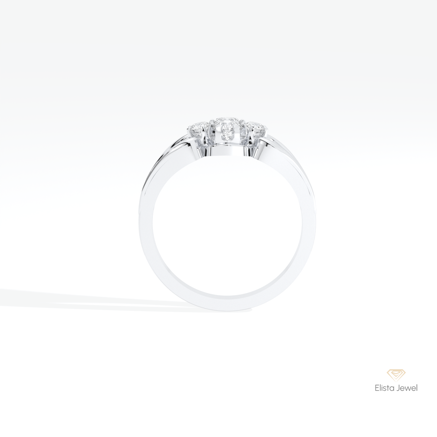 Round Cut Cluster Wedding Ring