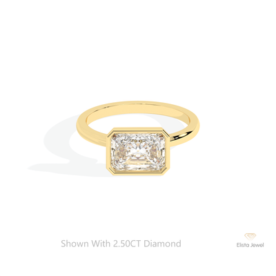 East West Radiant Cut Solitaire Ring