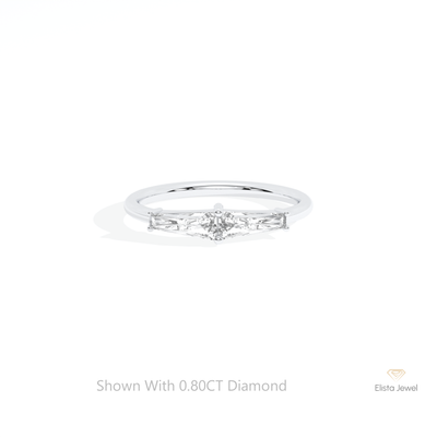 Baguette Cut Two Stone Engagement Ring