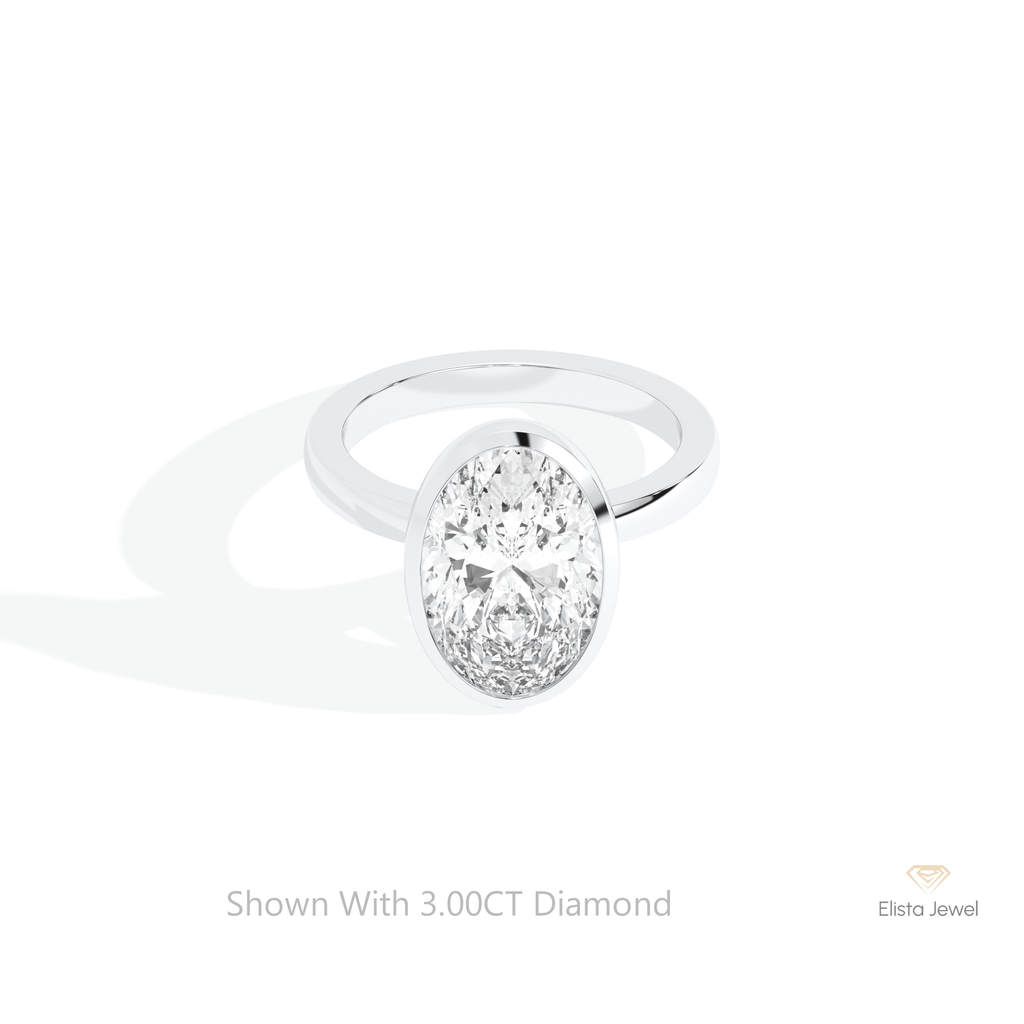 Oval Cut Solitaire Bezel Engagement Ring