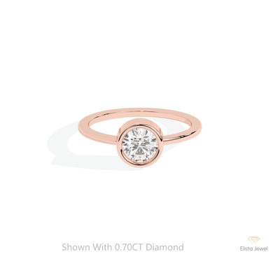 Round Cut Full Bezel Solitaire Ring