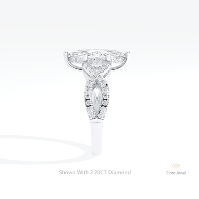 Marquise Cut Crossover Engagement Ring