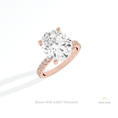 Oval Cut Solitaire Accent Wedding Ring