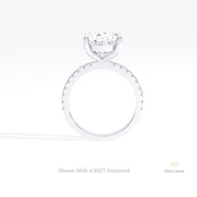 Oval Cut Solitaire Accent Wedding Ring