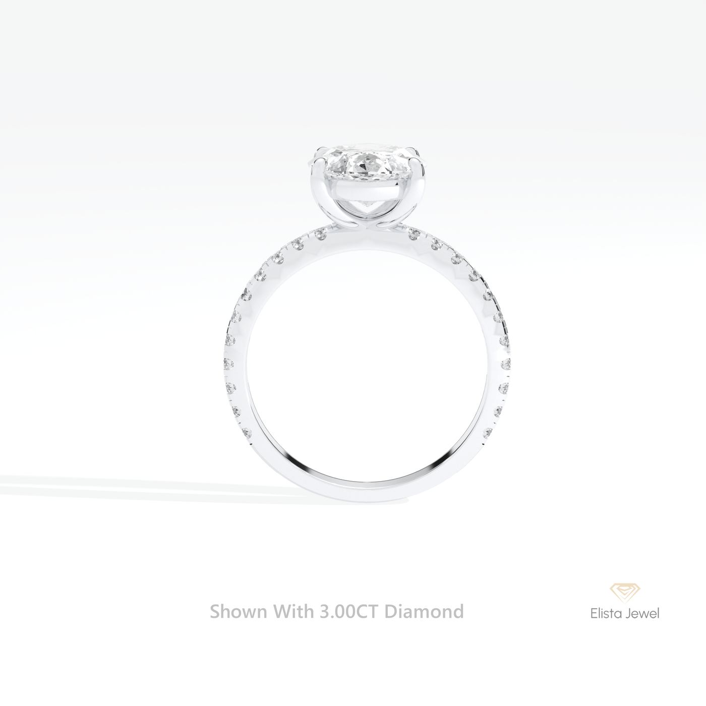 Oval Cut Accent Engagement Ring