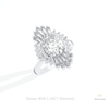 Oval Cut Starburst Engagement Ring