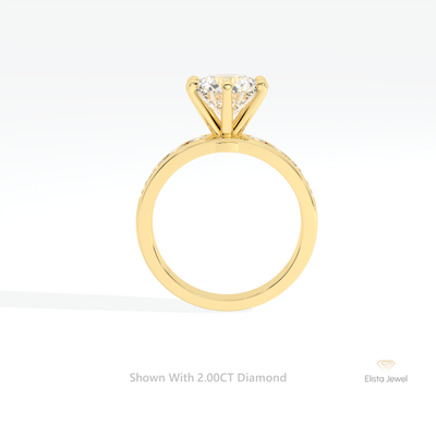 Round Cut Accent Engagement Ring