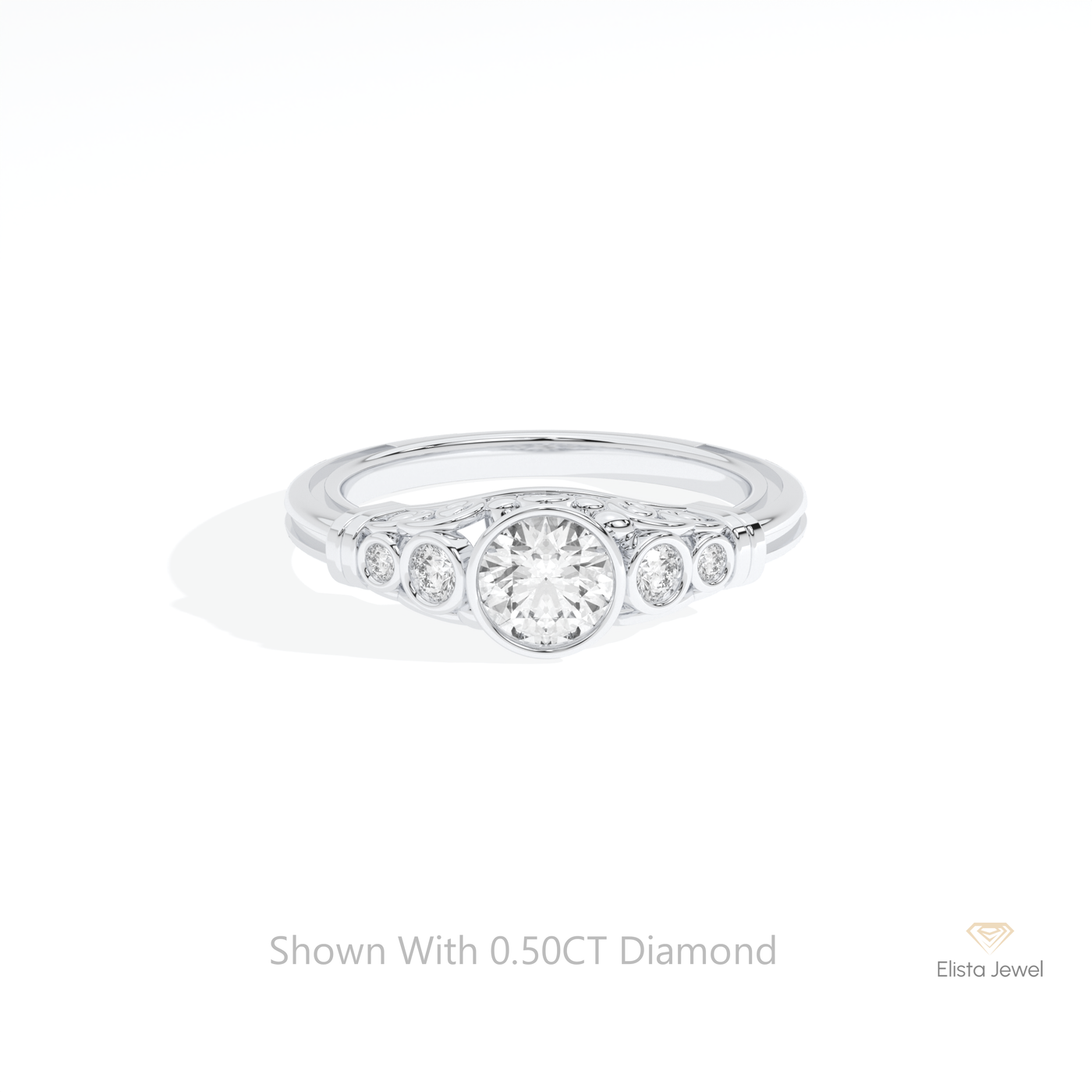 Round Cut Five Stone Wedding Ring