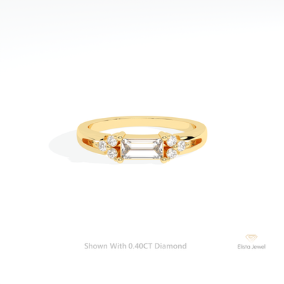 Baguette & Round Cut Engagement Ring