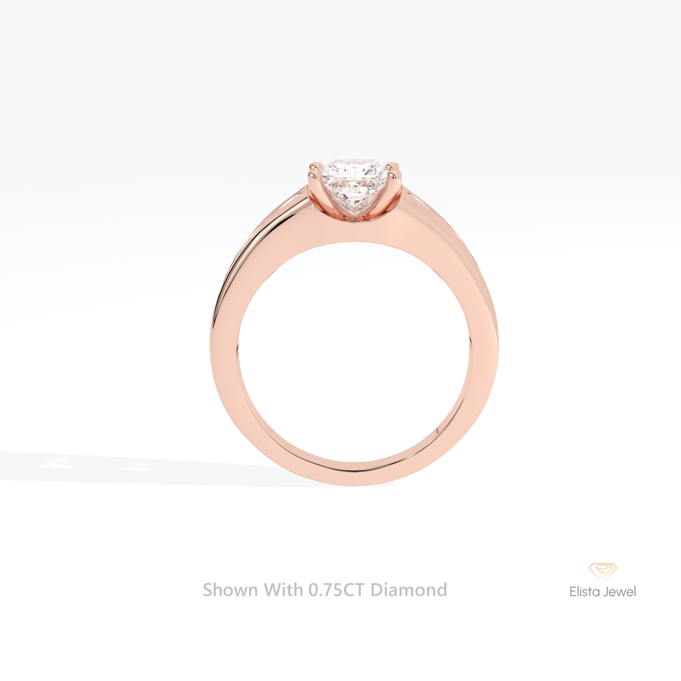 Princess Cut Accent Engagement Ring