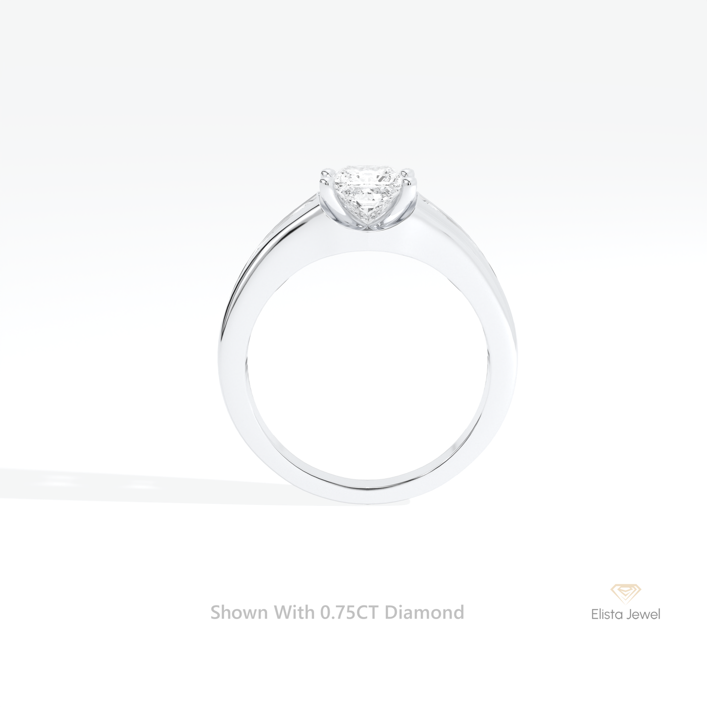 Princess Cut Accent Engagement Ring