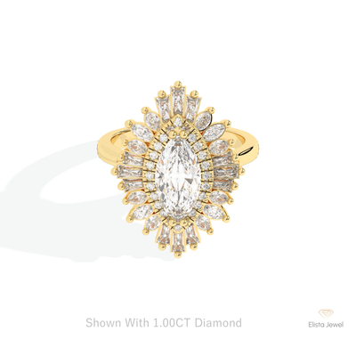 Marquise Cut Art Deco Engagement Ring