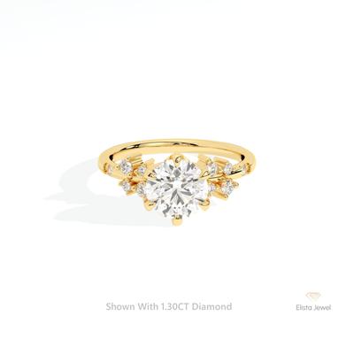 Round Cut Solitaire Accent Ring