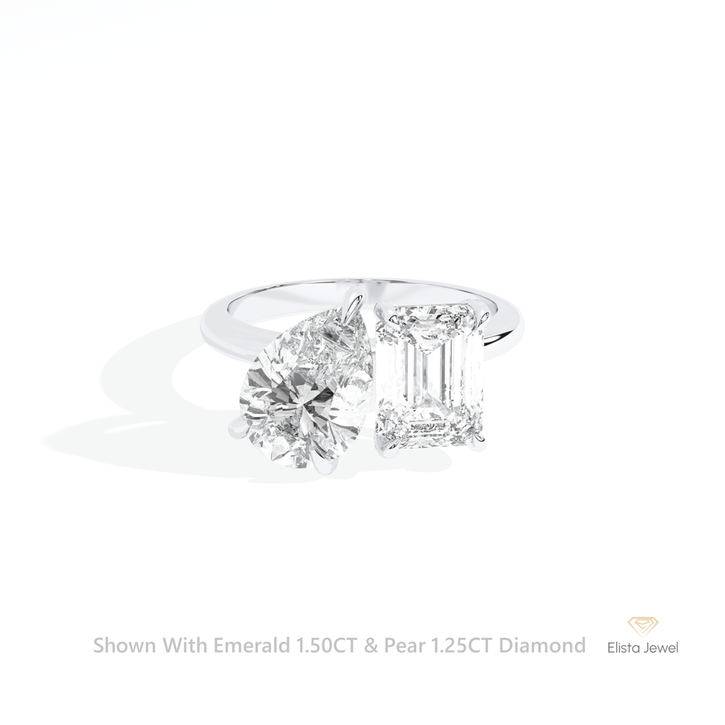 Pear And Emerald Cut Toi Et Moi Ring