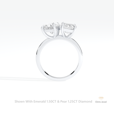 Pear And Emerald Cut Toi Et Moi Ring