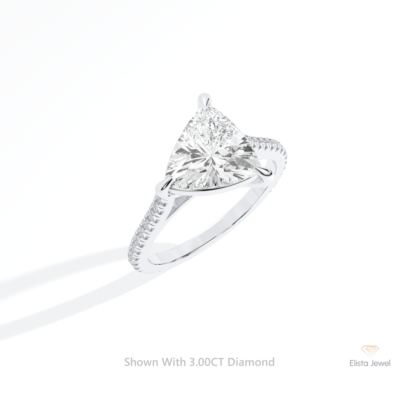 Trilliant Cut Accent Engagement Ring