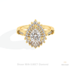 Pear Cut Double Halo Starburst Ring