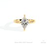 Kite Cut Accent Engagement Ring