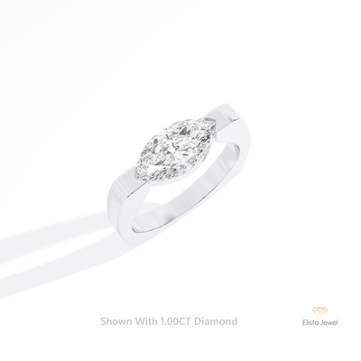 East West Marquise Cut Engagement Ring