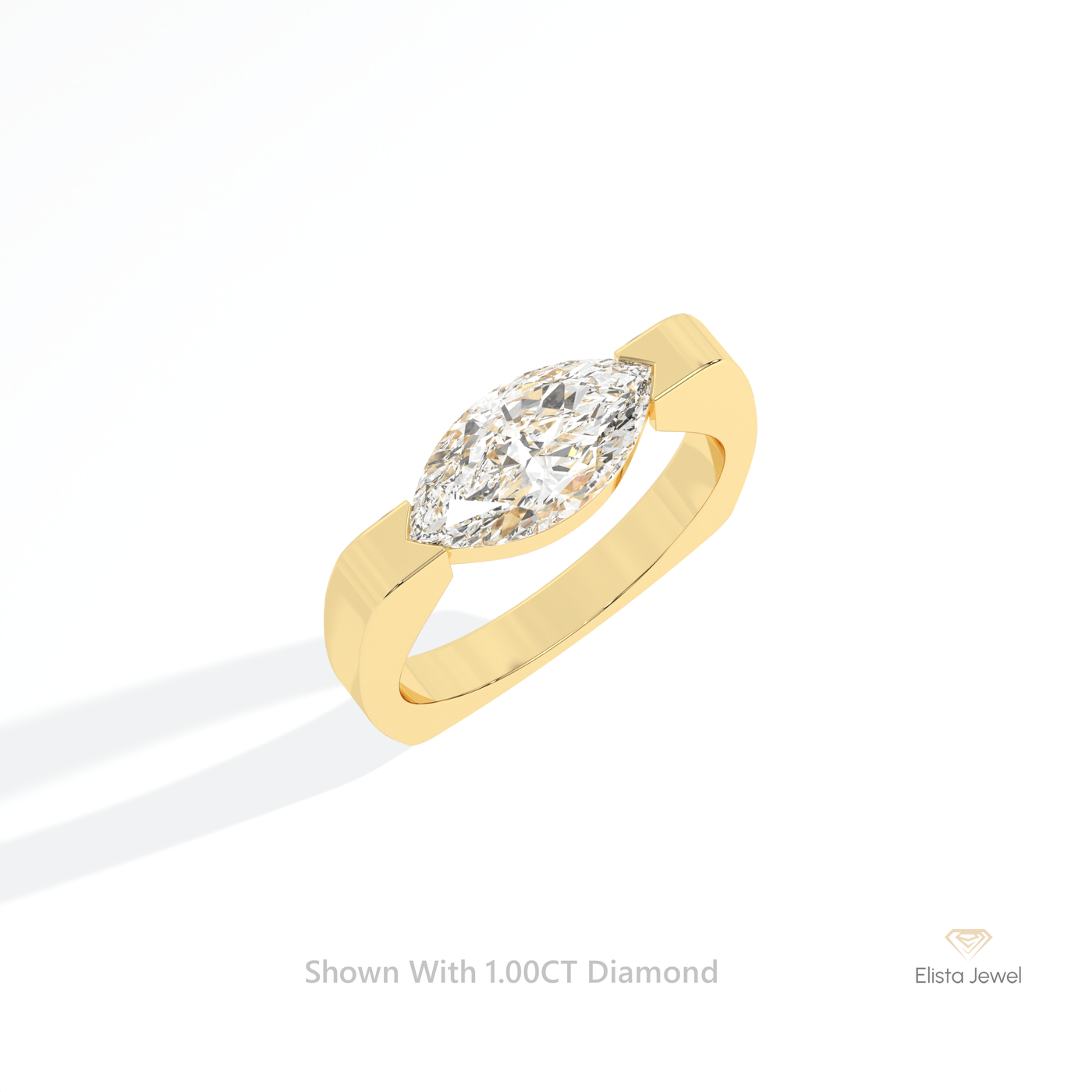 East West Marquise Cut Engagement Ring