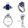 Custom order for Jonathan - 11x7mm Lab Emerald Cut Sapphire Engagement Ring & Matching Band Made In 14K Solid White Gold