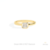 Asscher Cut Bezel Solitaire Lab Grown Diamond Ring in 14K Yellow Gold - Detail View