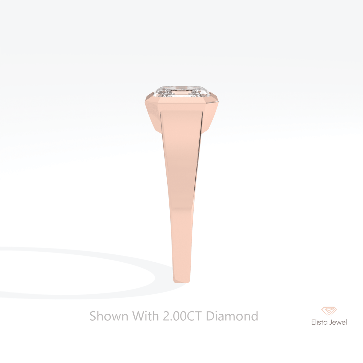 Asscher Cut Solitaire Wedding Lab Grown Diamond Ring - Additional View