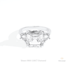 Asscher Cut Three Stone Engagement Lab Grown Diamond Ring in 10K White Gold - Front View