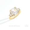 Asscher Cut Three Stone Engagement Lab Grown Diamond Ring in 14K Rose Gold - Profile View