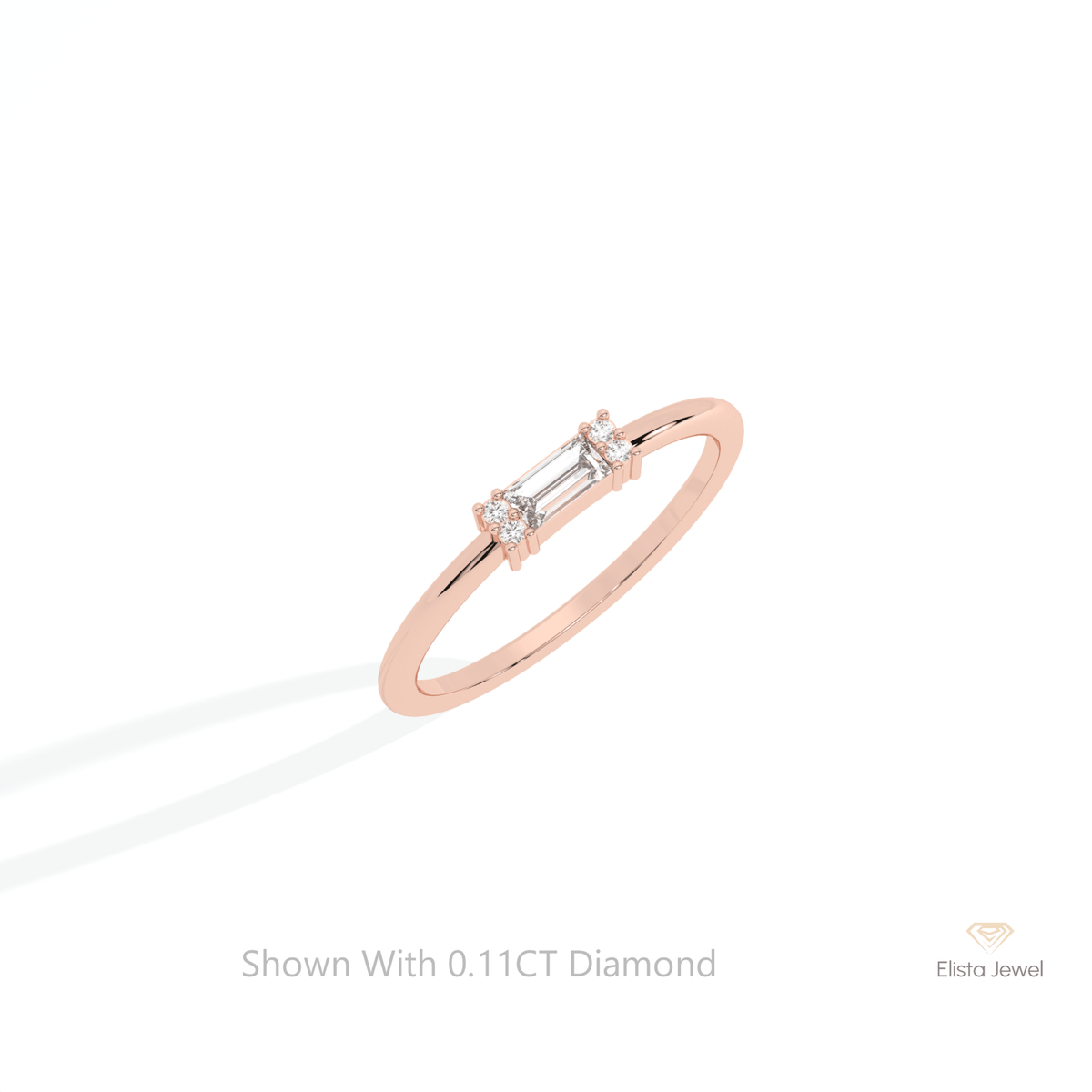 Baguette Cut Cluster Wedding Lab Grown Diamond Ring in 10K Yellow Gold - Side View
