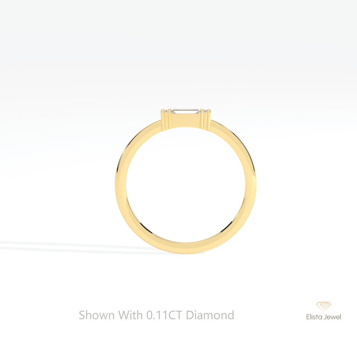 Baguette Cut Cluster Wedding Lab Grown Diamond Ring - Alternative View