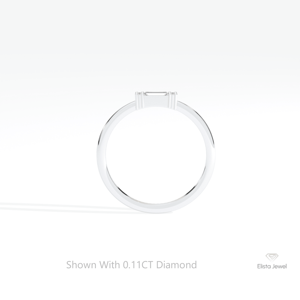 Baguette Cut Cluster Wedding Lab Grown Diamond Ring in 18K White Gold - Close-up View