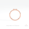 Baguette Cut Cluster Wedding Lab Grown Diamond Ring in 10K Rose Gold - Angled View